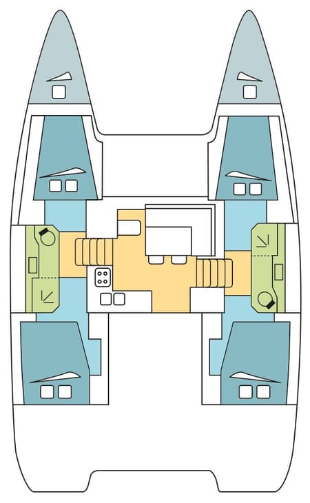 Charter Rental Catamaran SOUTHERN CROSS  in Bahamas Layout | Yacht4Less