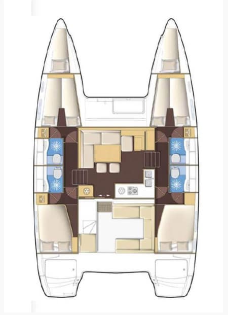 Charter Rental Catamaran Suncity 2 in Turkey Layout | Yacht4Less
