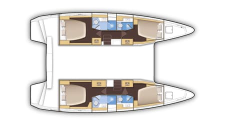 Charter Rental Catamaran White Waves in Greece Layout | Yacht4Less