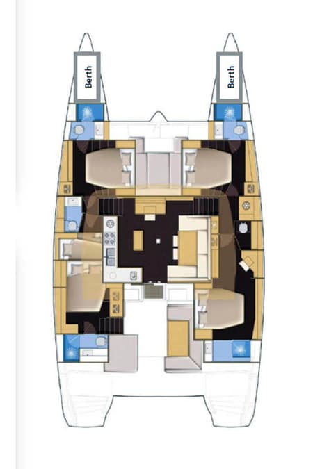 Charter Rental Catamaran Happy Ours  in BVI Layout | Yacht4Less