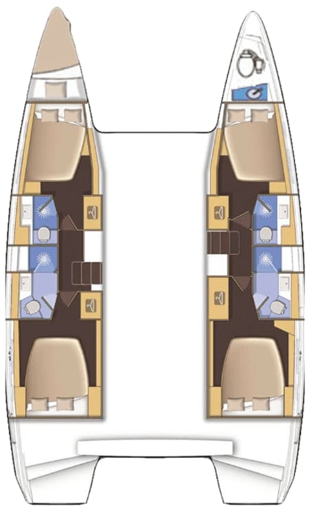 Charter Rental Catamaran Rosa Dei Venti in Greece Layout | Yacht4Less