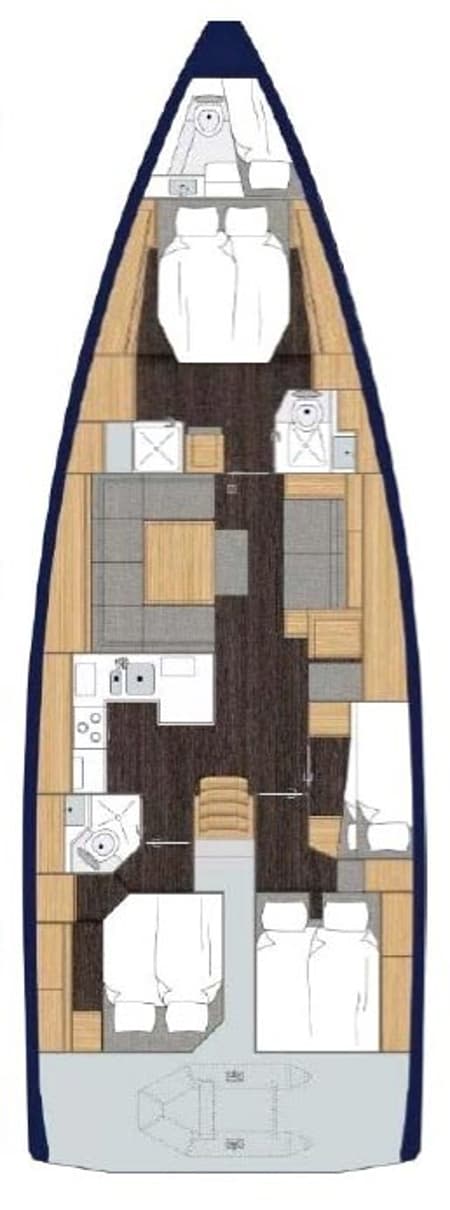 Charter Rental Sailboat Nosanida in Croatia Layout | Yacht4Less