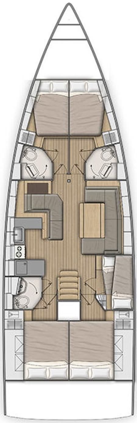 Charter Rental Sailboat Panda II in Croatia Layout | Yacht4Less
