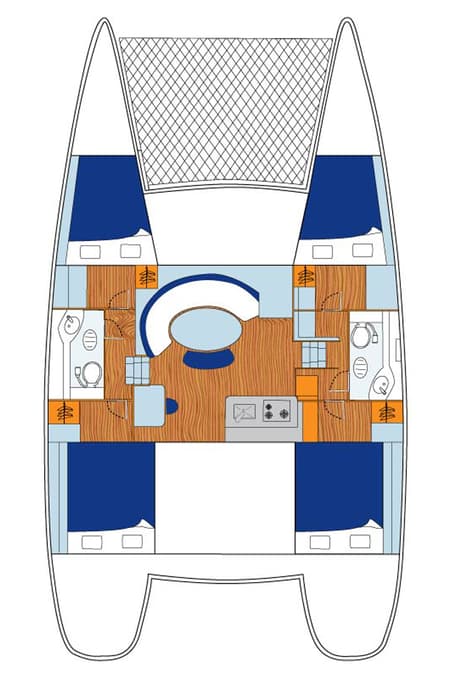 Charter Rental Catamaran Thalassaki in Greece Layout | Yacht4Less