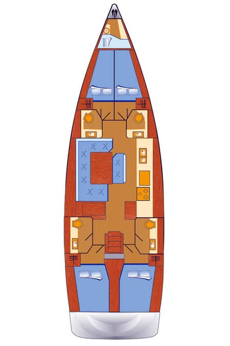 Charter Rental Sailboat Belle Epoque  in Greece Layout | Yacht4Less