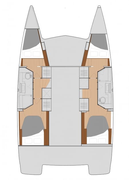 Charter Rental Catamaran Wish You Were Here in BVI Layout | Yacht4Less