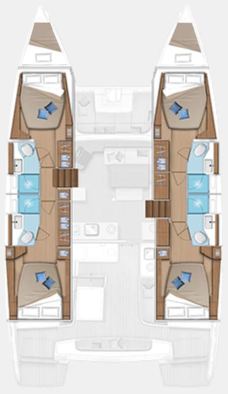 Charter Rental Catamaran Forever Young in Croatia Layout | Yacht4Less