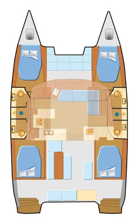 Charter Rental Catamaran Arisa in Croatia Layout | Yacht4Less