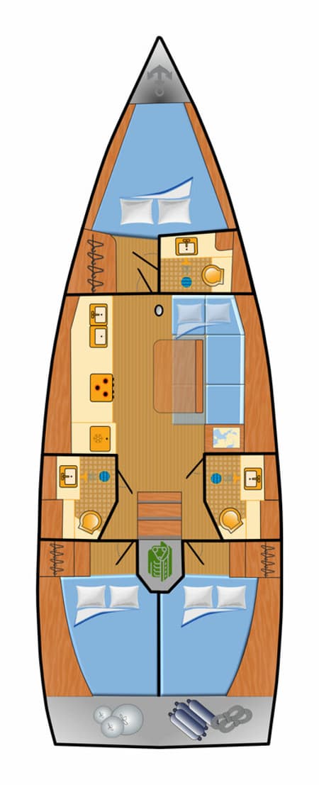 Charter Rental Sailboat Elena in Croatia Layout | Yacht4Less