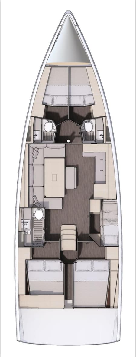 Charter Rental Sailboat Shooting Star in Croatia Layout | Yacht4Less
