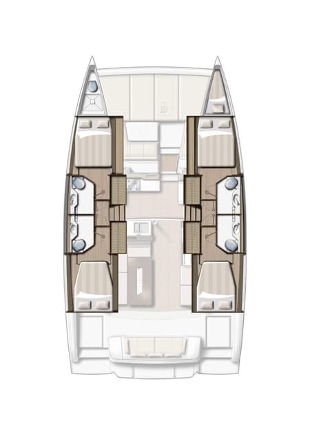 Charter Rental Catamaran Hubble in Croatia Layout | Yacht4Less
