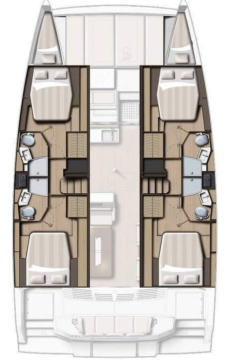 Charter Rental Catamaran James Webb in Croatia Layout | Yacht4Less