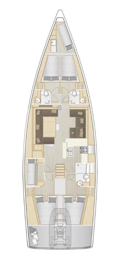 Charter Rental Sailboat Hot Stuff in Croatia Layout | Yacht4Less