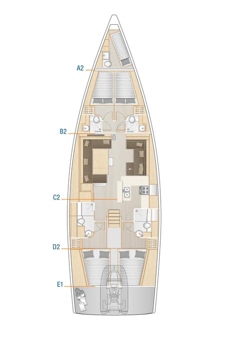 Charter Rental Sailboat Mischief 2.0 in Croatia Layout | Yacht4Less