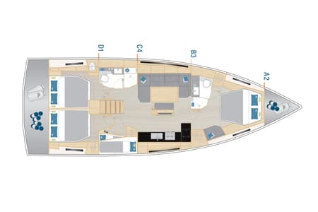 Charter Rental Sailboat Dioscuri - OW in Croatia Layout | Yacht4Less