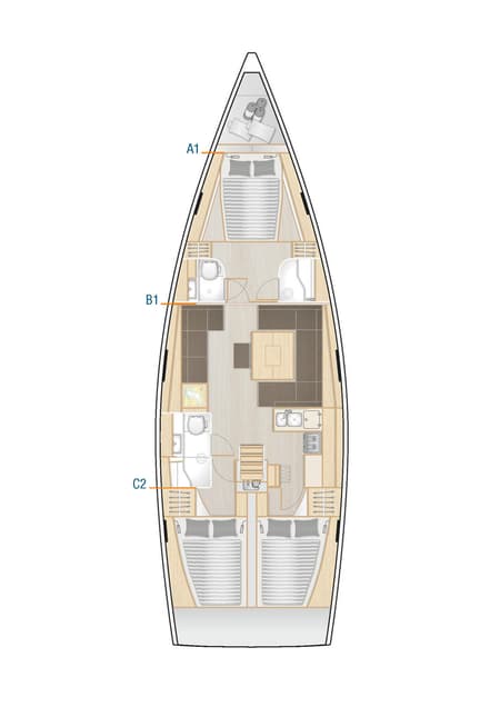 Charter Rental Sailboat Magic Moments in Croatia Layout | Yacht4Less