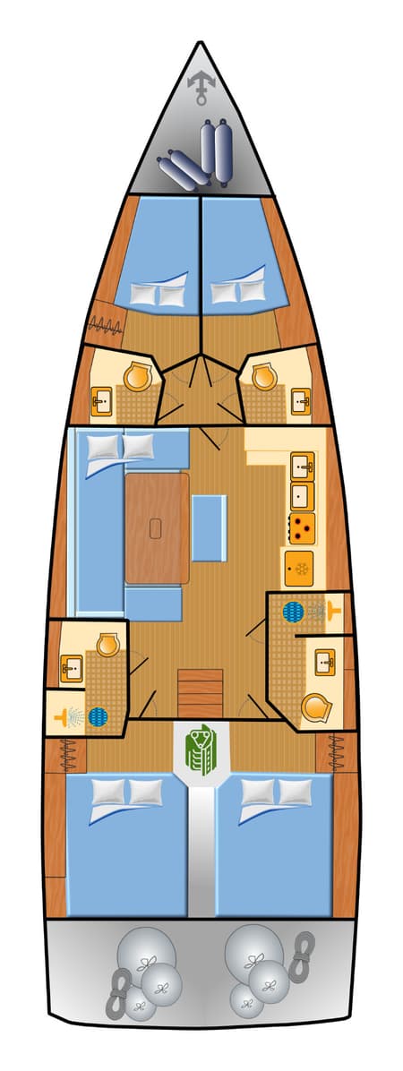 Charter Rental Sailboat Asterix in Croatia Layout | Yacht4Less