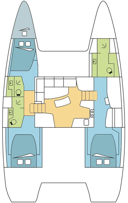 Charter Rental Catamaran BELLATRIX in BVI Layout | Yacht4Less