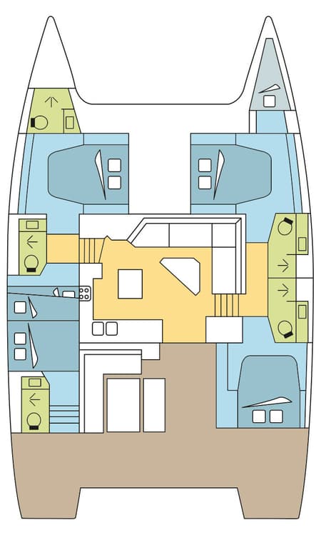 Charter Rental Catamaran TIKOA in Italy Layout | Yacht4Less