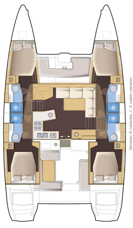 Charter Rental Catamaran Anabella in Spain Layout | Yacht4Less