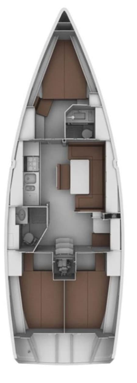 Charter Rental Sailboat Atlantica in Spain Layout | Yacht4Less
