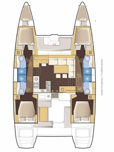 Charter Rental Catamaran Philea in Spain Layout | Yacht4Less