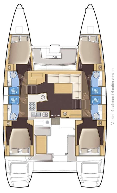 Charter Rental Catamaran Vamos Elli in Spain Layout | Yacht4Less