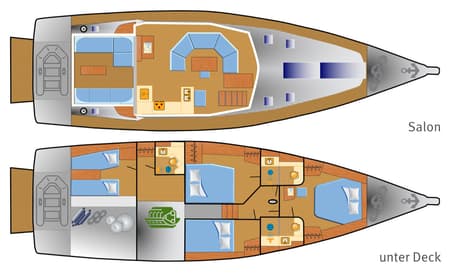 Charter Rental Sailboat Adventuro in Spain Layout | Yacht4Less