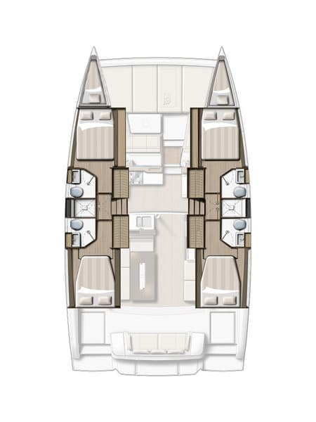 Charter Rental Catamaran Persona Grata in Greece Layout | Yacht4Less