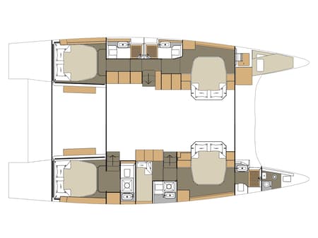 Charter Rental Catamaran Pax in Croatia Layout | Yacht4Less