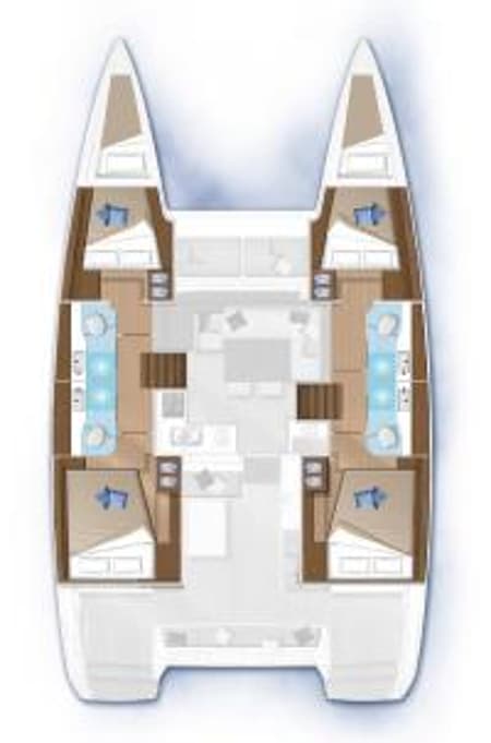 Charter Rental Catamaran Bahia Real in Croatia Layout | Yacht4Less