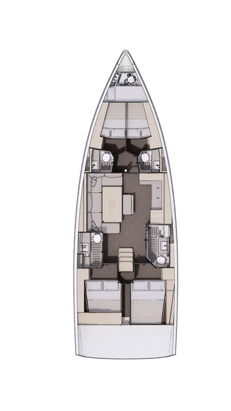 Charter Rental Sailboat Edelweiss in Greece Layout | Yacht4Less