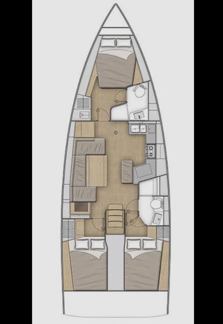 Charter Rental Sailboat Dimitra in Greece Layout | Yacht4Less