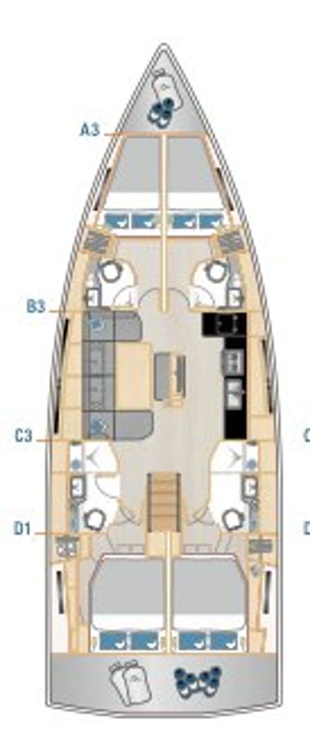 Charter Rental Sailboat Janina in Croatia Layout | Yacht4Less