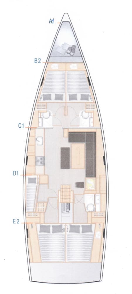 Charter Rental Sailboat Hugo in Croatia Layout | Yacht4Less