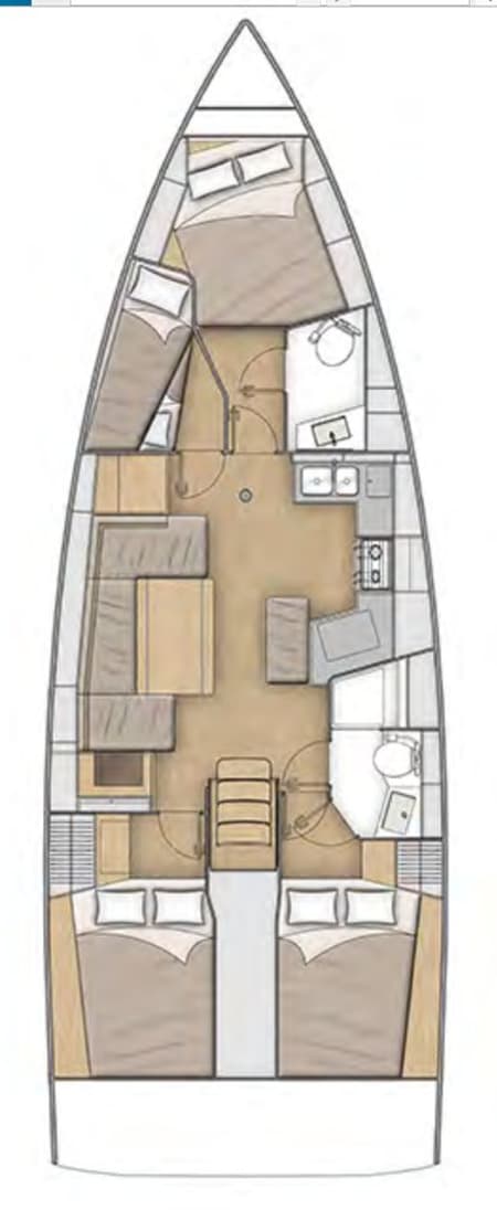 Charter Rental Sailboat LOL in Greece Layout | Yacht4Less