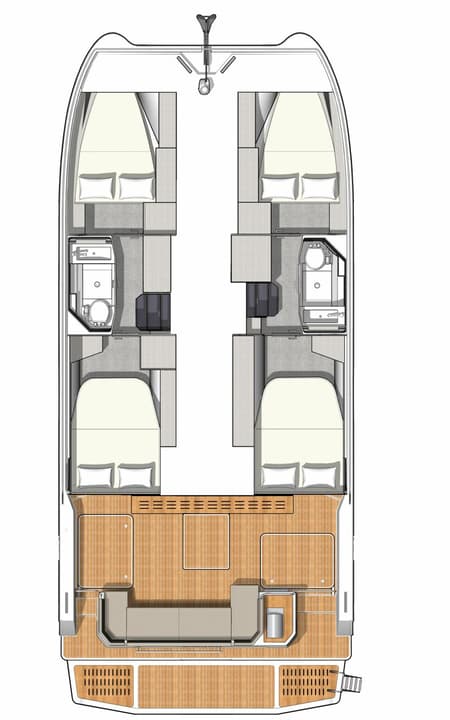 Charter Rental Power Catamaran Dana in Croatia Layout | Yacht4Less
