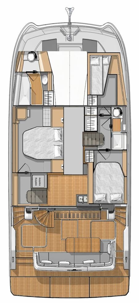 Charter Rental Power Catamaran Mala in Croatia Layout | Yacht4Less