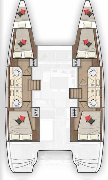 Charter Rental Catamaran Fratelli in Greece Layout | Yacht4Less