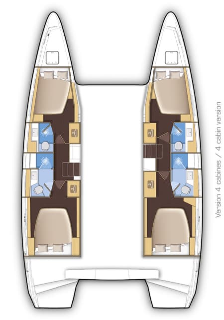 Charter Rental Catamaran Nera in Croatia Layout | Yacht4Less