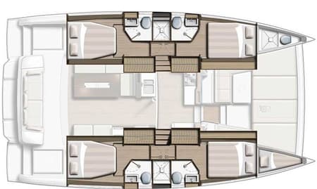 Charter Rental Catamaran Ferdi in Italy Layout | Yacht4Less
