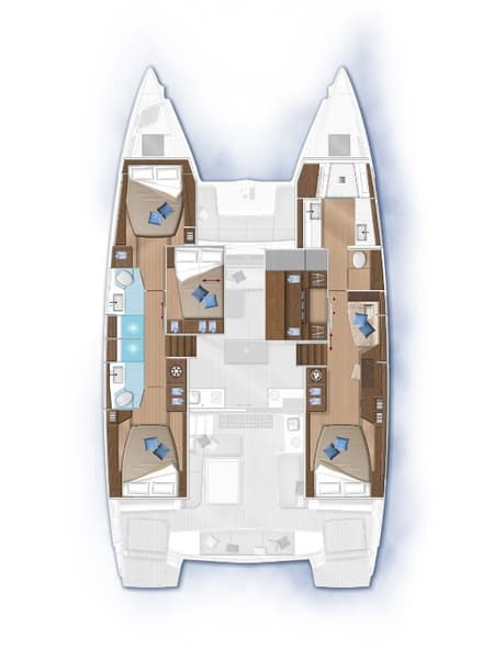 Charter Rental Catamaran Ragnar in Croatia Layout | Yacht4Less