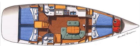 Charter Rental Sailboat Chrysa M in Greece Layout | Yacht4Less