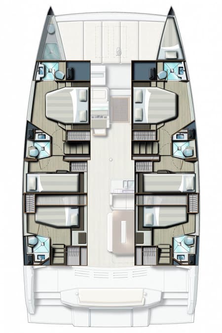 Charter Rental Catamaran Bali Cat in BVI Layout | Yacht4Less