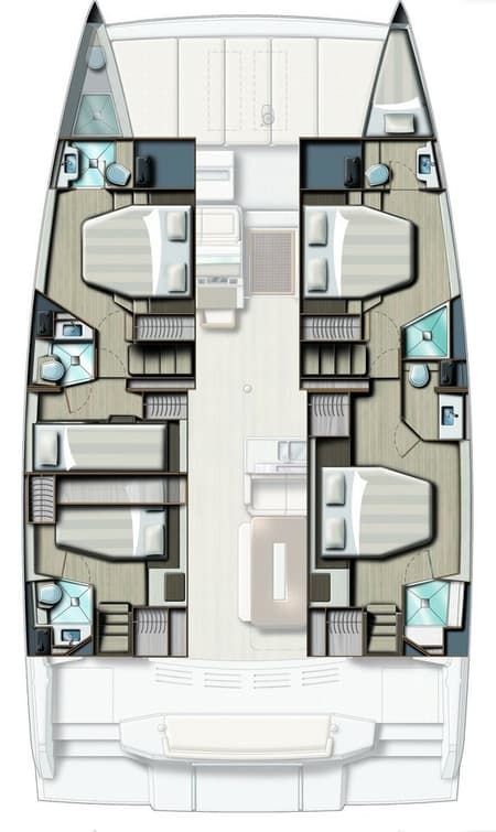 Charter Rental Catamaran Eagle in Greece Layout | Yacht4Less