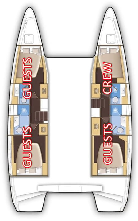 Charter Rental Catamaran Aura in Croatia Layout | Yacht4Less