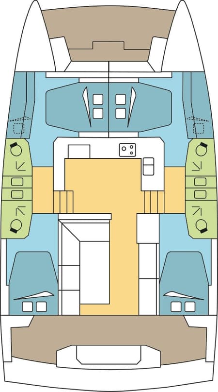 Charter Rental Catamaran YDIL in French Polynesia Layout | Yacht4Less