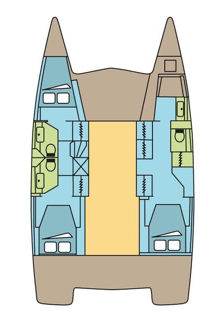 Charter Rental Catamaran SHRIMPY in BVI Layout | Yacht4Less