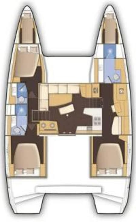 Charter Rental Catamaran Serenity in Croatia Layout | Yacht4Less