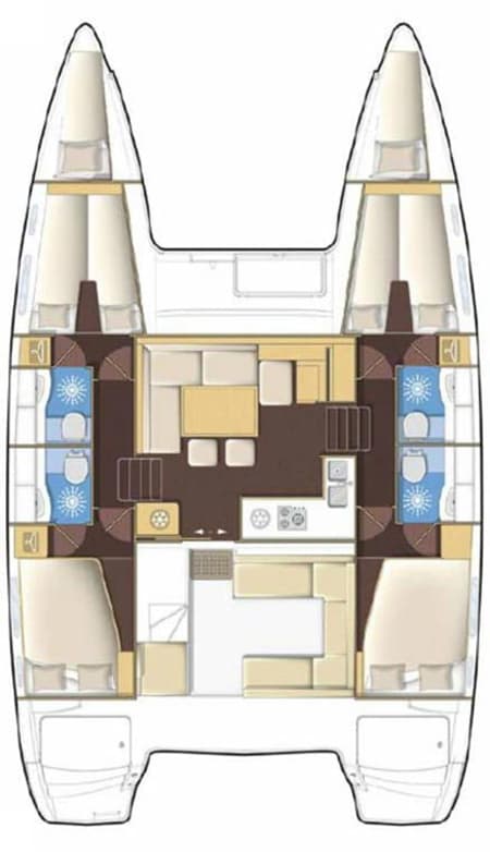 Charter Rental Catamaran Miss Moneypenny in Croatia Layout | Yacht4Less